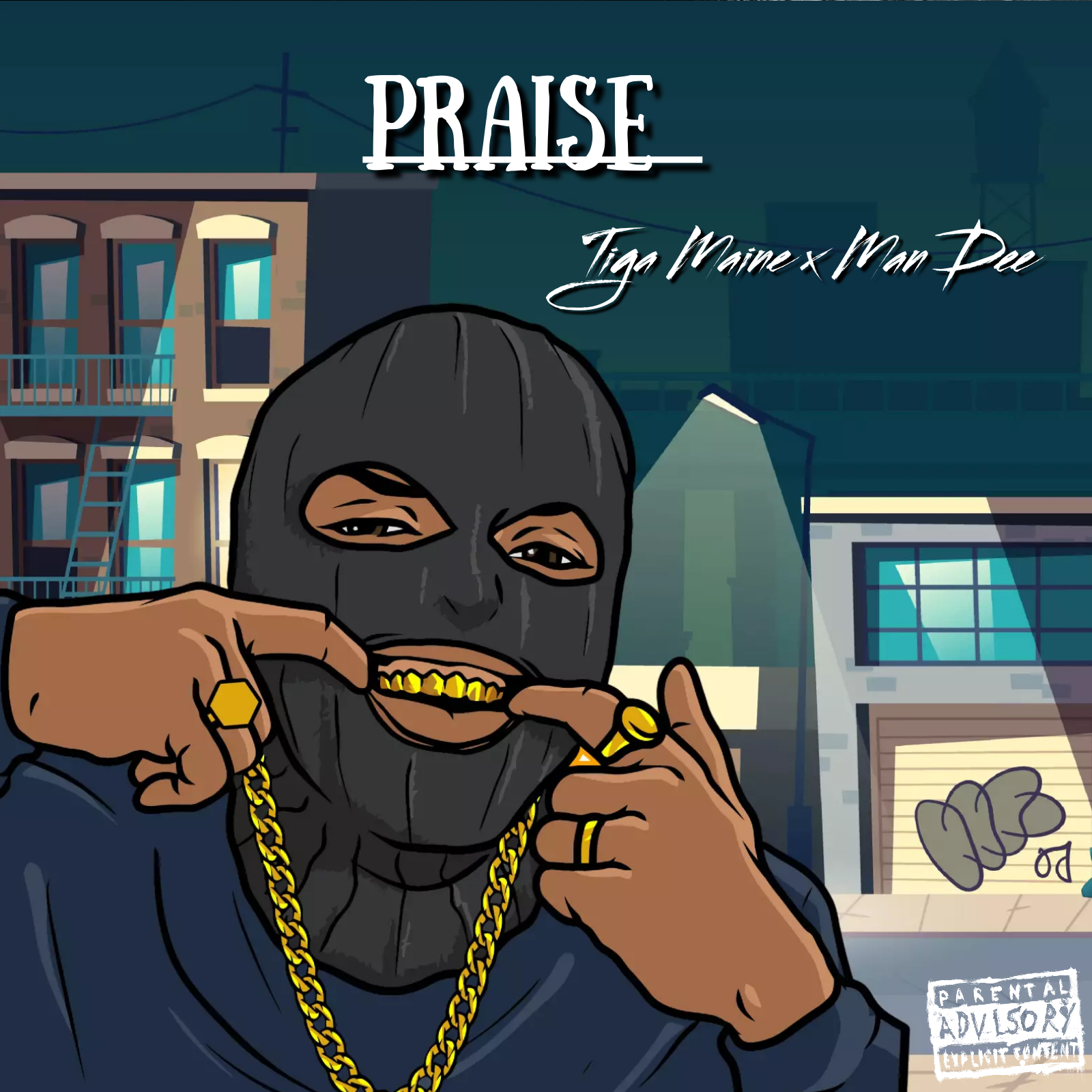 Tiga Maine - Praise Featuring Man Dee album artwork