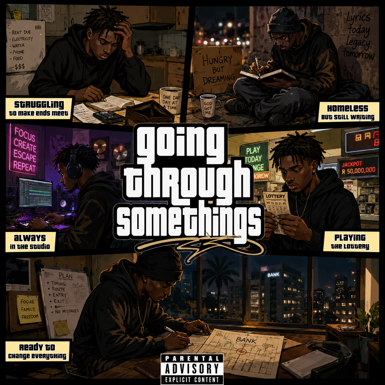 LAWRENCE-G - Going through somethings Featuring PRXDE,Yamz da Tall,Mad$lave,$ecret album artwork